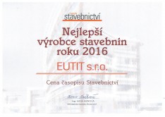 Nejlep vrobce stavebnin 2016 cena sp Stavebnictv