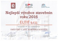 Nejlep vrobce stavebnin 2016 kategorie do 250 zamstnanc umstn v u nominaci