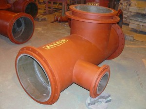 T-Stck mit Basalt innen